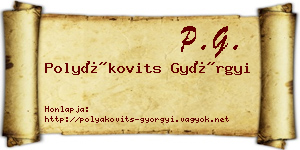 Polyákovits Györgyi névjegykártya